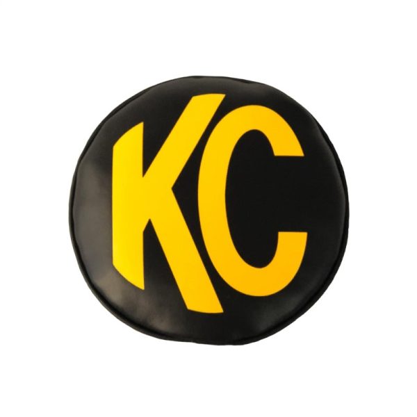 KC HiLiTES 6in. Round Soft Cover (Pair) - Black w Yellow KC Logo Sale